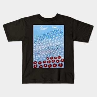 Blue flowers somewhere Kids T-Shirt